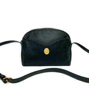 CHRISTIAN DIOR Vintage Black Leather Shoulder Bag